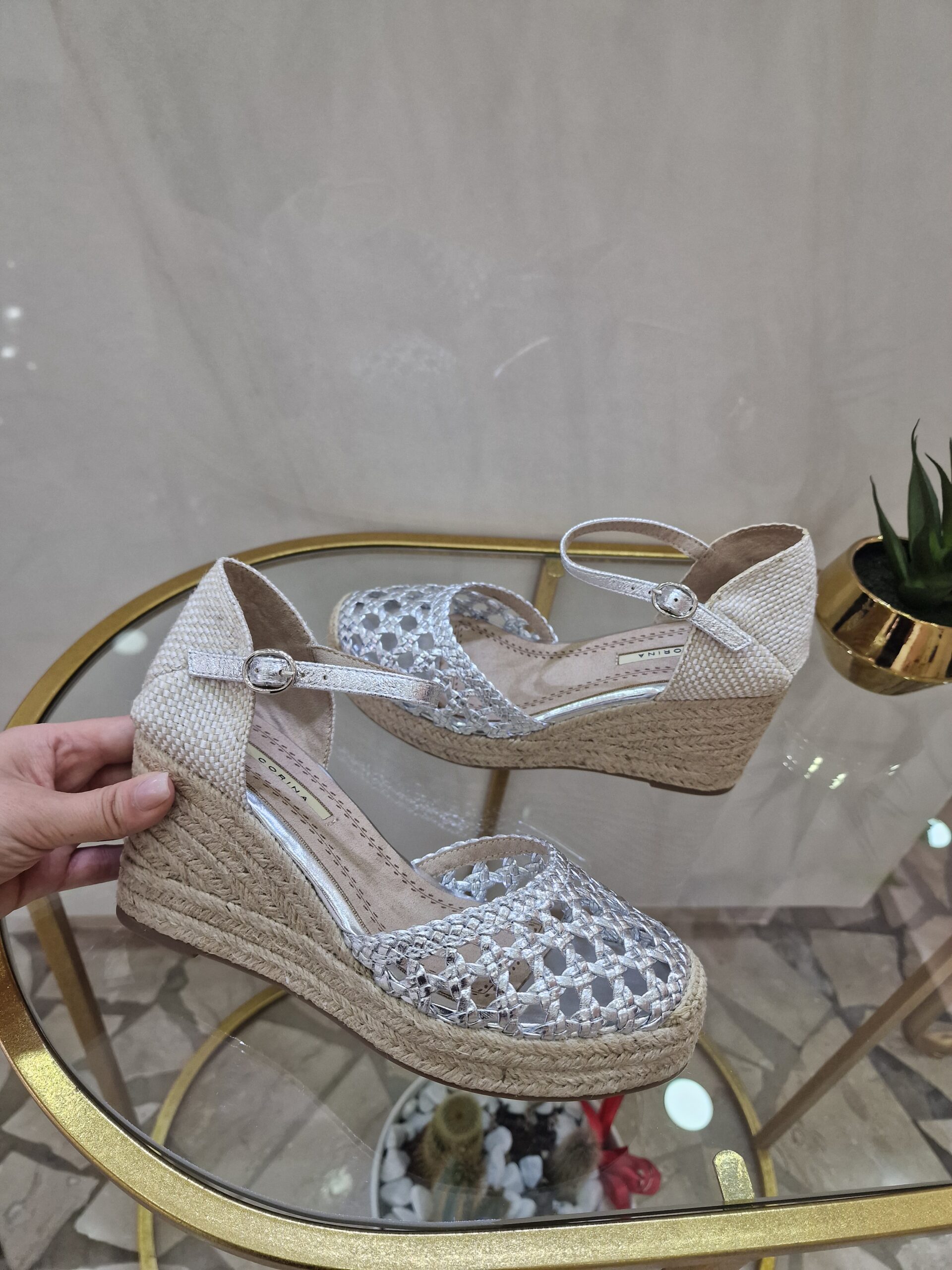 Espadrillas argento con best sale zeppa
